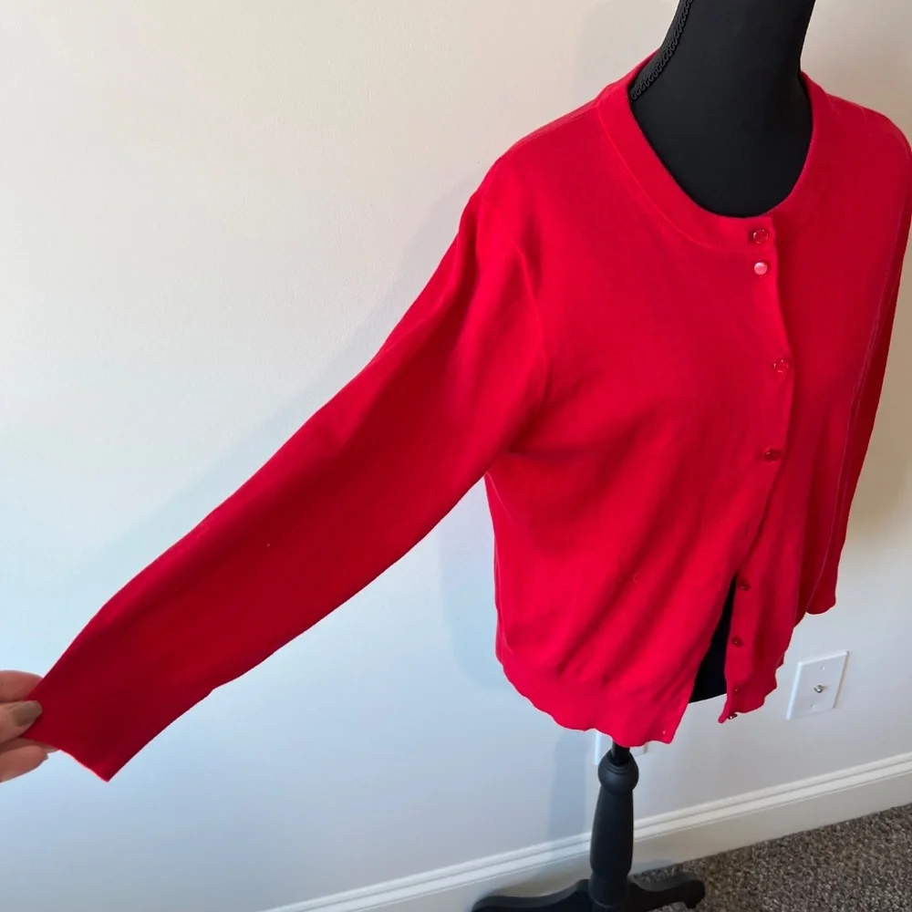 J. Crew The Clare Cardigan in red size XL - Picture 2 of 7
